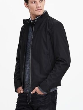 Mens Banana Republic Stand-Collar Full Zip Nylon Jacket SZ L